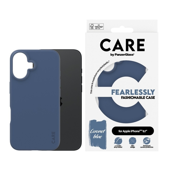 PanzerGlass CARE Fashionable Case til iPhone 16 Blå i gruppen SMARTTELEFON & NETTBRETT / Mobilbeskyttelse / Apple / iPhone 16 hos TP E-commerce Nordic AB (D10254)