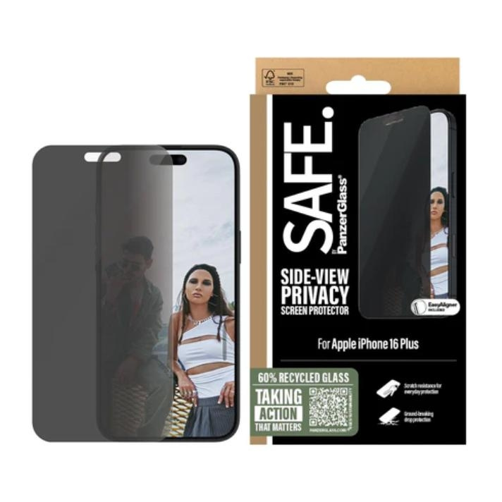 PanzerGlass SAFE. Privacy Screen Protector Apple iPhone 16 Plus, 15 Plus | Ultra-Wide Fit i gruppen SMARTTELEFON & NETTBRETT / Mobilbeskyttelse / Apple / iPhone 16 hos TP E-commerce Nordic AB (D10271)