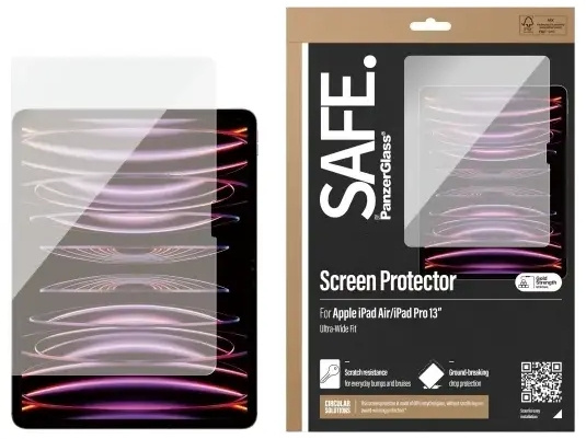 PanzerGlass SAFE Screen protectors Apple iPad Pro 13, iPad Air ULTRA-WIDE fit i gruppen SMARTTELEFON & NETTBRETT / Nettbrettbeskyttelse / Apple iPad hos TP E-commerce Nordic AB (D10281)