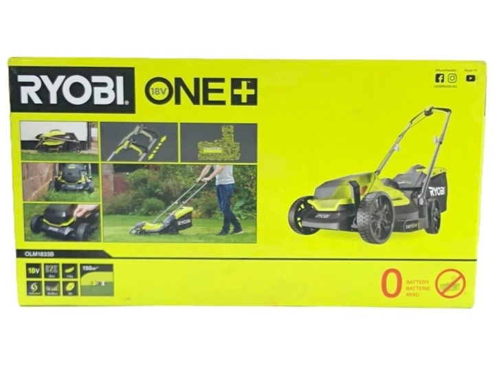 Ryobi One+ OLM1833B Gräsklippare Elektrisk 33 cm Klippbredd i gruppen HJEM, HUS OG HAGE / Hageprodukter / Hageredskap hos TP E-commerce Nordic AB (D10292)