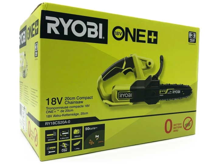 Ryobi ONE+ RY18CS20A-0 18V Motorsåg 20cm Inget batteri i gruppen HJEM, HUS OG HAGE / Verktøy / Annet elektrisk verktøy hos TP E-commerce Nordic AB (D10294)