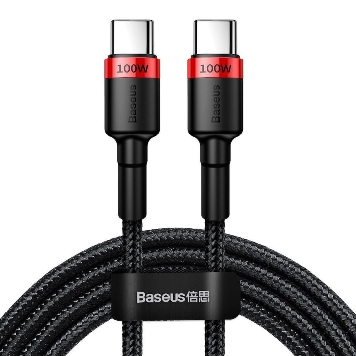 Baseus Cafule USB-C til USB-C kabel 100W 2m Röd/svart i gruppen Datautstyr / Kabler og adaptere / USB / USB-C hos TP E-commerce Nordic AB (D10310)