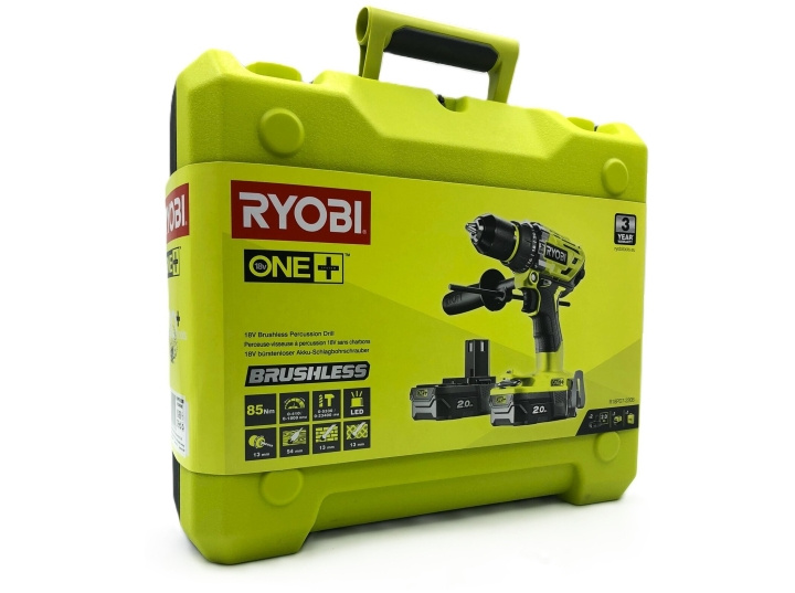 Ryobi One+ R18PD7-220B slagborr 2 batterier ingår 18V i gruppen HJEM, HUS OG HAGE / Verktøy / Skrutrekkere hos TP E-commerce Nordic AB (D10353)