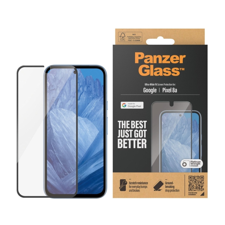 PanzerGlass Screen Protector Pixel 8A Ultra-Wide Fit, Transparent i gruppen SMARTTELEFON & NETTBRETT / Mobilbeskyttelse / Google hos TP E-commerce Nordic AB (D10390)