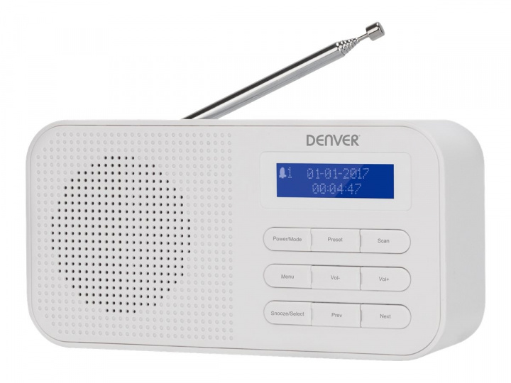 Denver DAB-42 DAB bärbar radio Vit i gruppen Elektronikk / Lyd & Bilde / Hjemmekino, HiFi og bærbar / Radio & Vekkerklokker / Radio hos TP E-commerce Nordic AB (D10400)