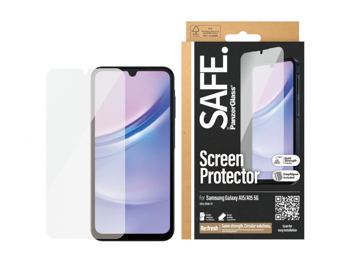 PanzerGlass SAFE. by PanzerGlass Screen Protector Samsung Galaxy A15, Transparent i gruppen SMARTTELEFON & NETTBRETT / Mobilbeskyttelse / Samsung hos TP E-commerce Nordic AB (D10403)