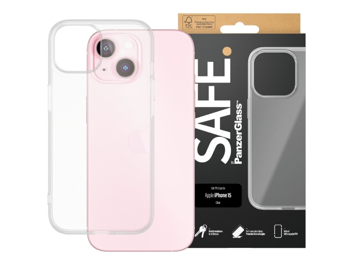 PanzerGlass SAFE. by PanzerGlass Shell to Gennemsigtig Apple iPhone 15, Transparent i gruppen SMARTTELEFON & NETTBRETT / Mobilbeskyttelse / Apple / iPhone 15 hos TP E-commerce Nordic AB (D10417)