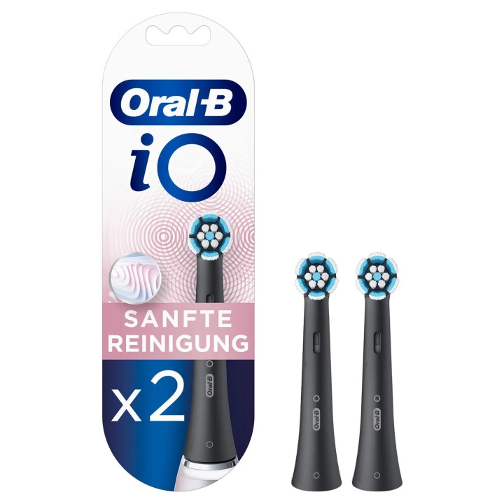 Oral-B iO Gentle Care Black brush heads, 2-pack i gruppen HELSE OG SKJØNNHET / Munnpleie / Elektriske tannbørster tilbehør hos TP E-commerce Nordic AB (D10463)