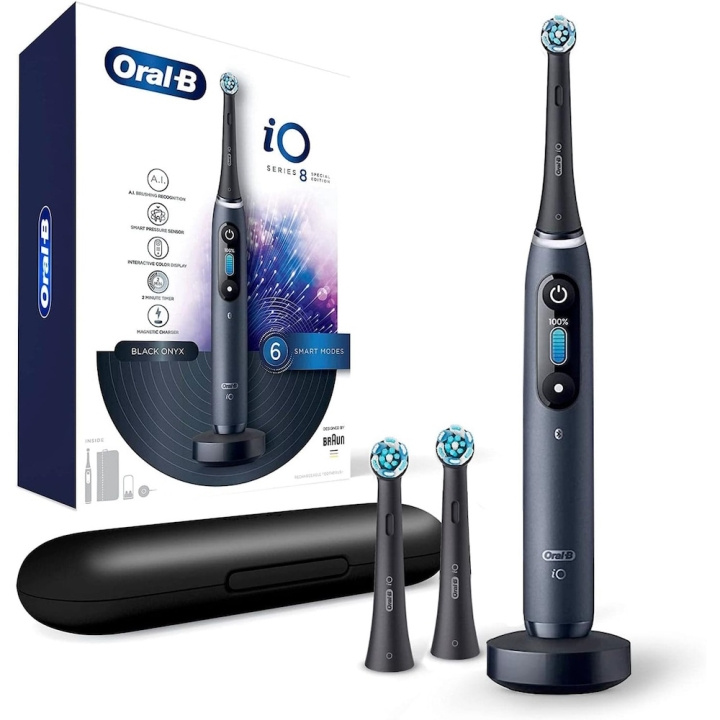 Oral B iO Series 8N Electric Toothbrush, Black Onyx i gruppen HELSE OG SKJØNNHET / Munnpleie / Elektriske tannbørster hos TP E-commerce Nordic AB (D10467)