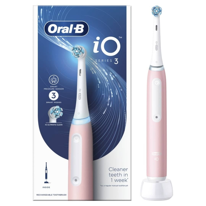 Oral B iO Series 3 Electric toothbrush, Blush Pink i gruppen HELSE OG SKJØNNHET / Munnpleie / Elektriske tannbørster hos TP E-commerce Nordic AB (D10471)