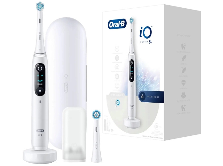 Oral B iO Series 8N Electric toothbrush, White i gruppen HELSE OG SKJØNNHET / Munnpleie / Elektriske tannbørster hos TP E-commerce Nordic AB (D10474)