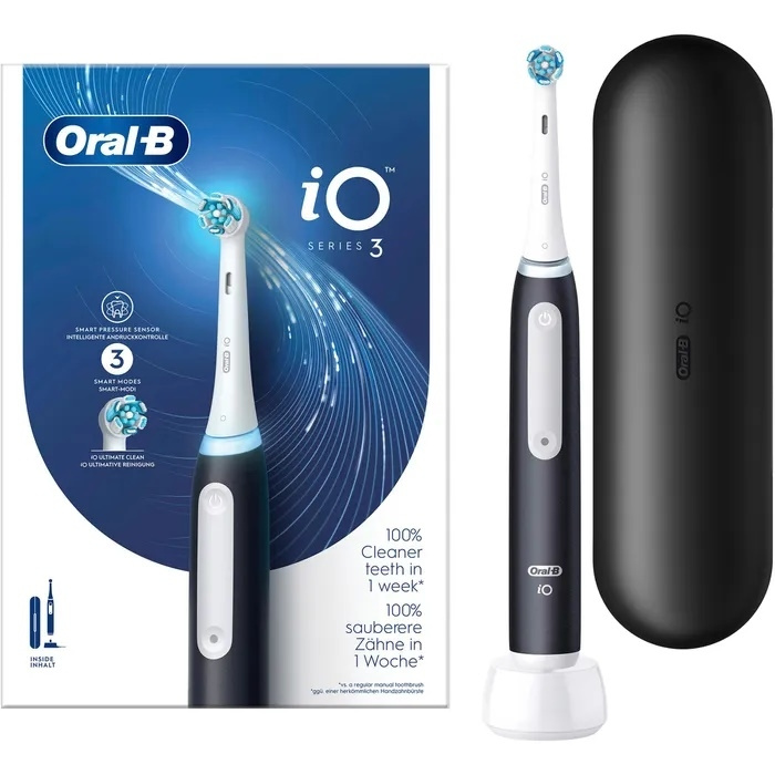 Oral B iO Series 3 Electric toothbrush, Black i gruppen HELSE OG SKJØNNHET / Munnpleie / Elektriske tannbørster hos TP E-commerce Nordic AB (D10493)