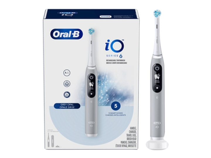 Oral B iO Series 6 Electric toothbrush, Opal grey i gruppen HELSE OG SKJØNNHET / Munnpleie / Elektriske tannbørster hos TP E-commerce Nordic AB (D10508)