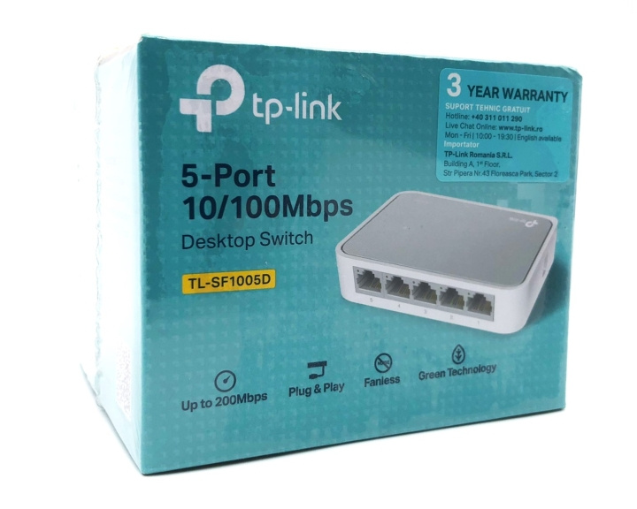 TP-Link TL-SF1005D Mbps Desktop Switch 5-portar 10/100 i gruppen Datautstyr / Nettverk / Switcher hos TP E-commerce Nordic AB (D10516)