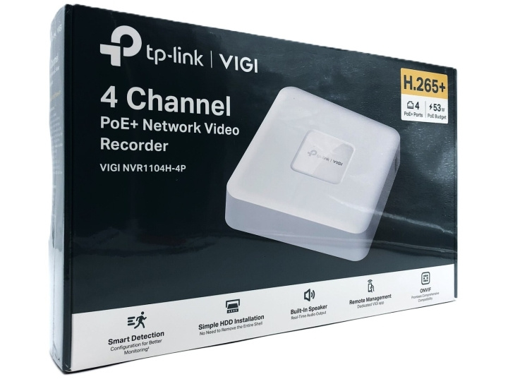 TP-LINK VIGI NVR1104H-4P V1 frittstående NVR i gruppen Datautstyr / Nettverk / Routere hos TP E-commerce Nordic AB (D10548)