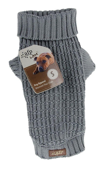 AFP All For Paws - Strikket hundegenser Fishermans Grey XS 20.3CM - (632.9120) i gruppen HJEM, HUS OG HAGE / Dyretilbehør / Hund hos TP E-commerce Nordic AB (D10699)