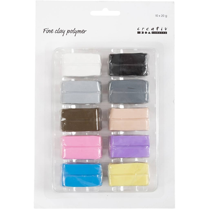 Creative Toys Fine Clay - Polymer - Pastellkuler 10x20 g (78102) i gruppen LEKER, BARN OG BABY / Leker / Håndtverk hos TP E-commerce Nordic AB (D10758)