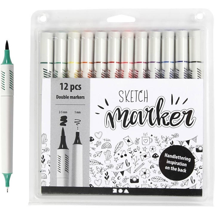 Creative Toys Sketch Marker - Standardfarger 12 stk (37382) i gruppen SPORT, FRITID & HOBBY / Hobby / Male & Tegne / Penner, Fargestifter & Blekk hos TP E-commerce Nordic AB (D10956)