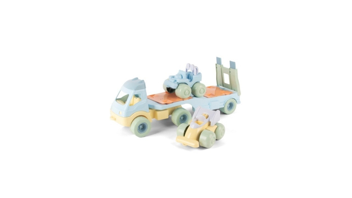 Dantoy Pastel Recycled - Lastebil med 2 biler og plasthjul (2788) i gruppen LEKER, BARN OG BABY / Leker / Lekesett hos TP E-commerce Nordic AB (D10974)