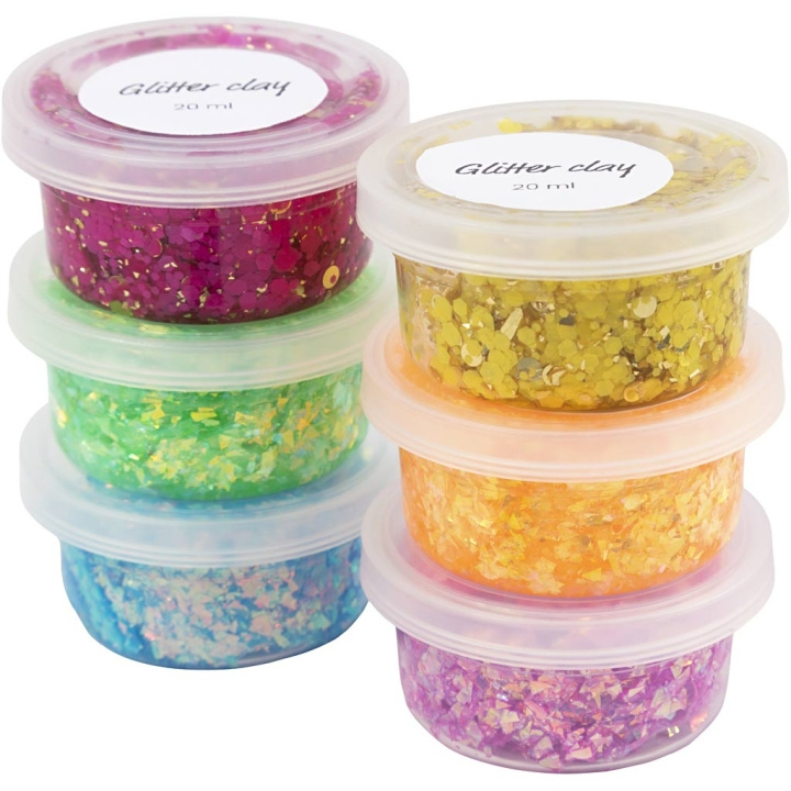 Creative Toys DIY Kit - Glitter Clay 6 stk (78746) i gruppen LEKER, BARN OG BABY / Leker / Håndtverk hos TP E-commerce Nordic AB (D10998)