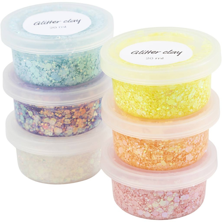 Creative Toys DIY Kit - Glitter Clay 6 stk (78745) i gruppen LEKER, BARN OG BABY / Leker / Håndtverk hos TP E-commerce Nordic AB (D11001)