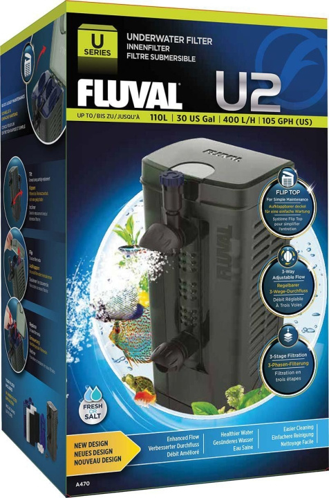 Fluval Innvendig filter U2 400L/H for akvarier <110L - (126.2470) i gruppen HJEM, HUS OG HAGE / Dyretilbehør / Akvarium tilbehør hos TP E-commerce Nordic AB (D11263)