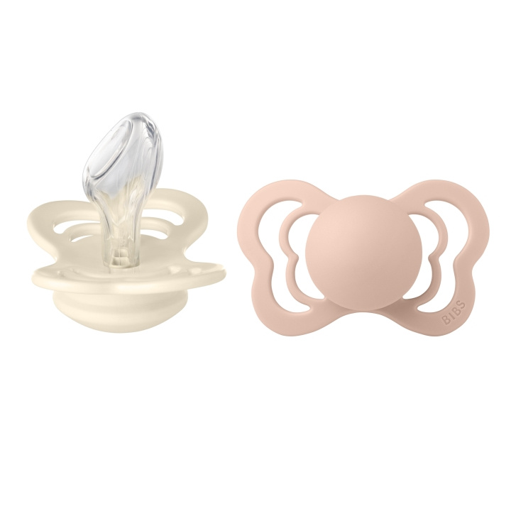 BIBS Smokk Couture 2 PACK - Ivory/Blush - Størrelse 2 i gruppen LEKER, BARN OG BABY / Babyprodukter / Smokker & Tannringer hos TP E-commerce Nordic AB (D11294)