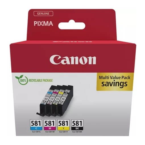 Canon Bläck 2103C007 CLI-581 Multipack i gruppen Datautstyr / Skrivere og tilbehør / Blekk og toner / Blekkpatroner / Canon hos TP E-commerce Nordic AB (D11334)