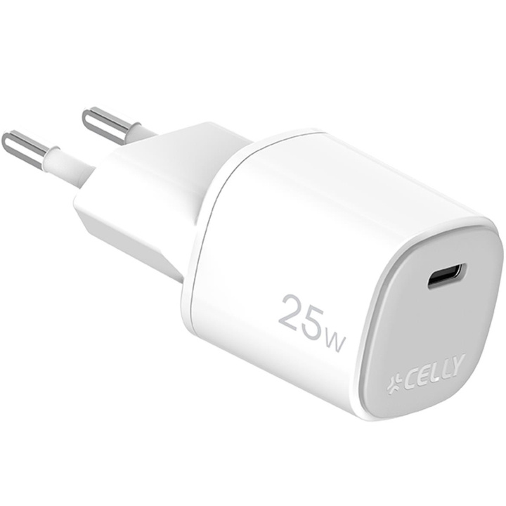 Celly USB-laddare GaN 1 x USB-C PD 25W i gruppen SMARTTELEFON & NETTBRETT / Ladere og Kabler / Vegglader / Vegglader Type C hos TP E-commerce Nordic AB (D11519)