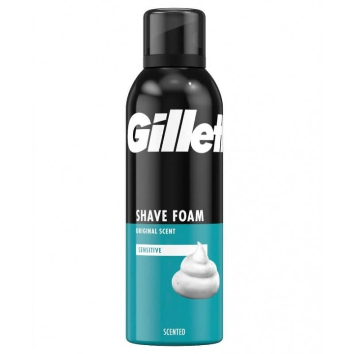 Gillette Sensitive Shave Foam 200ml i gruppen HELSE OG SKJØNNHET / Hår & styling / Barbering og trimming / Barberhøvler og tilbehør hos TP E-commerce Nordic AB (D11607)