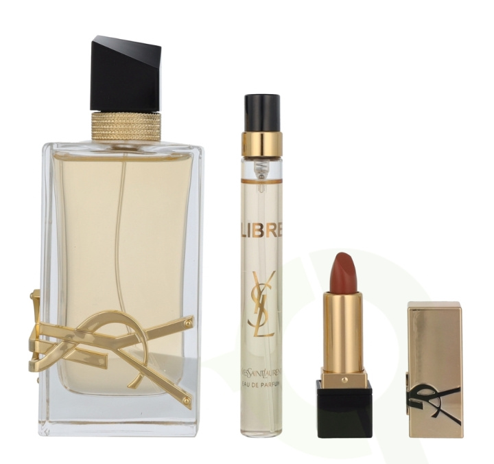 Yves Saint Laurent YSL Libre Giftset 101.3 ml Edp Spray 90ml/Edp Travel Spray 10ml/Mini Rouge Lipstick Shade Nude Muse 1,3gr i gruppen HELSE OG SKJØNNHET / Gavesett / Gavesett for henne hos TP E-commerce Nordic AB (D11800)