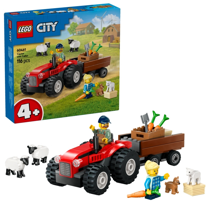 LEGO LEGO City - Rød gårdstraktor med tilhenger og sauer (60461) i gruppen LEKER, BARN OG BABY / Leker / Byggeleker / Lego hos TP E-commerce Nordic AB (D12298)