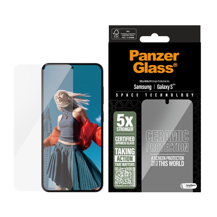 PanzerGlass Keramisk skjermbeskytter Samsung Galaxy S25 - Ultra-Wide Fit i gruppen SMARTTELEFON & NETTBRETT / Mobilbeskyttelse / Samsung hos TP E-commerce Nordic AB (D12457)