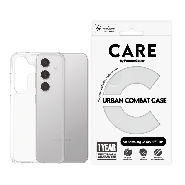 PanzerGlass CARE by PanzerGlass - Flagship Case Transparent Urban Combat m. klar ramme Samsung Galaxy S25 Plu i gruppen SMARTTELEFON & NETTBRETT / Mobilbeskyttelse / Samsung hos TP E-commerce Nordic AB (D12468)