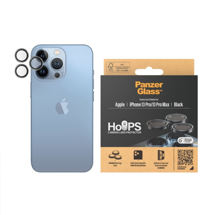 PanzerGlass Hoops kameralinsebeskytter for iPhone 13 Pro - 13 Pro Max - Svart i gruppen SMARTTELEFON & NETTBRETT / Mobilbeskyttelse / Apple / iPhone 13 Pro hos TP E-commerce Nordic AB (D12555)