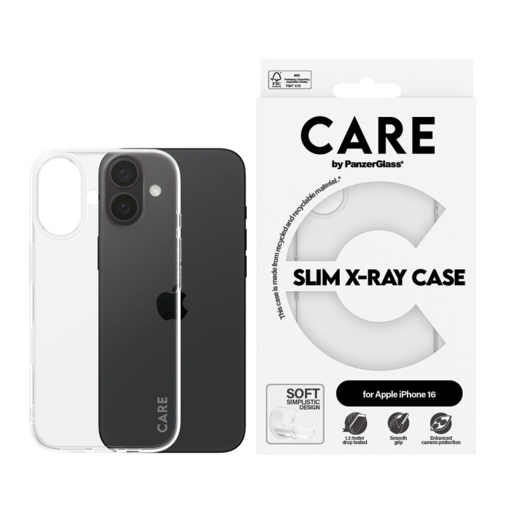 CARE by PanzerGlass - Etui - Gjennomsiktig - iPhone 16 i gruppen SMARTTELEFON & NETTBRETT / Mobilbeskyttelse / Apple / iPhone 16 hos TP E-commerce Nordic AB (D12566)