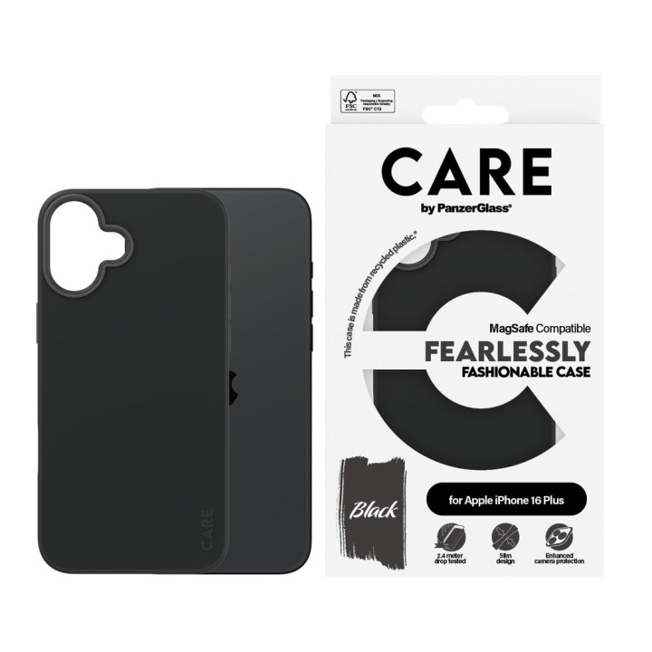 CARE by PanzerGlass - Etui - Svart - MagSafe - iPhone 16 Plus i gruppen SMARTTELEFON & NETTBRETT / Mobilbeskyttelse / Apple / iPhone 16 hos TP E-commerce Nordic AB (D12567)