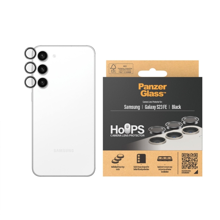 PanzerGlass Hoops - Beskytter til kameralinsen - Samsung Galaxy S23 FE - Svart i gruppen SMARTTELEFON & NETTBRETT / Mobilbeskyttelse / Samsung hos TP E-commerce Nordic AB (D12586)