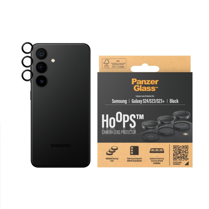 PanzerGlass Hoops - Beskytter til kameralinsen - Samsung Galaxy S24/S23/S23 Plus - Svart i gruppen SMARTTELEFON & NETTBRETT / Mobilbeskyttelse / Samsung hos TP E-commerce Nordic AB (D12590)