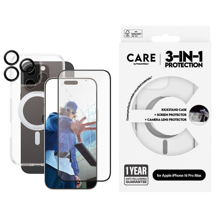 CARE by PanzerGlass - 3-i-1 keramikkpakke med funksjoner - iPhone 16 Pro Max i gruppen SMARTTELEFON & NETTBRETT / Mobilbeskyttelse / Apple / iPhone 16 hos TP E-commerce Nordic AB (D12610)