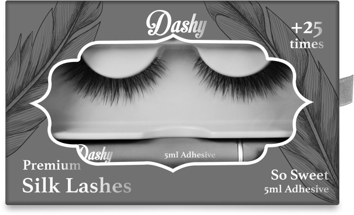 Dashy Premium silkevipper + 5 ml lim So Sweet i gruppen HELSE OG SKJØNNHET / Makeup / Øyne og øyebryn / Løsvipper hos TP E-commerce Nordic AB (D12903)