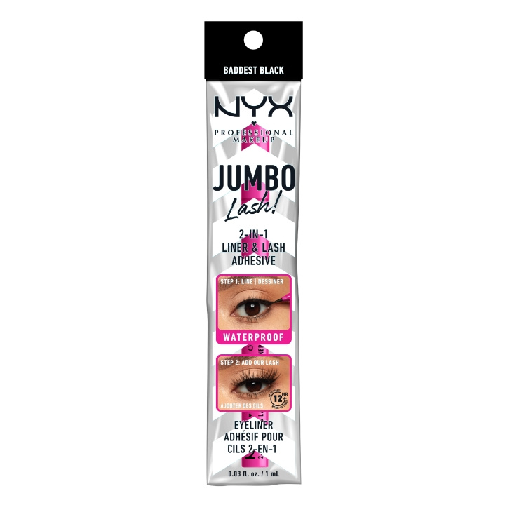 NYX Professional Makeup - Jumbo 2-i-1 Liner & Adhesive - Svart i gruppen HELSE OG SKJØNNHET / Makeup / Øyne og øyebryn / Eyeliner/Kajal hos TP E-commerce Nordic AB (D12941)