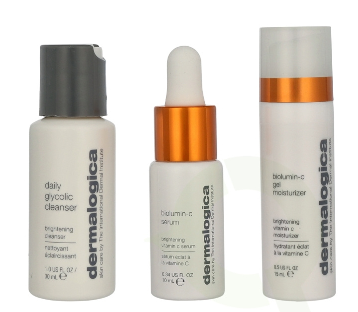 Dermalogica Daily Brightness Boosters Skin Set 55 ml Biolumin-C Serum 10ml/Biolumin-C Moisturizer 15ml/Daily Glycolic Cleanser 30ml i gruppen HELSE OG SKJØNNHET / Hudpleie / Ansikt / Dagkrem hos TP E-commerce Nordic AB (D13147)