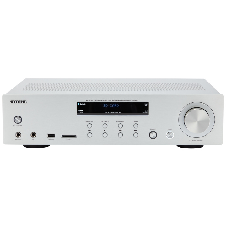 AIWA Förstärkare med Bluetooth 2 x 60 Watt RMS Silver i gruppen Elektronikk / Lyd & Bilde / Hjemmekino, HiFi og bærbar / Forsterker & Receiver hos TP E-commerce Nordic AB (D13540)