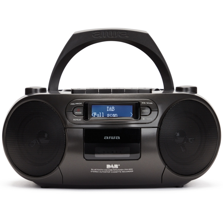 AIWA Radio med CD-spelare, Kassettband och Bluetooth Svart i gruppen Elektronikk / Lyd & Bilde / Hjemmekino, HiFi og bærbar / Bærbar musikkspiller / CD-Spillere hos TP E-commerce Nordic AB (D13564)