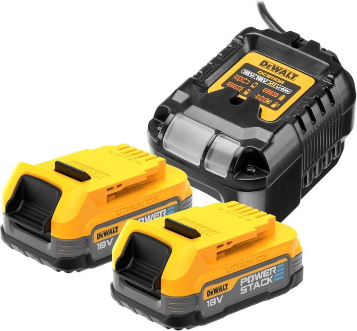 DeWALT DCB1102E2-QW Pakke med 2 batterier Powerstack XR 18V - 1,7Ah Li-Ion i gruppen HJEM, HUS OG HAGE / Verktøy / Batterier til Elektroverktøy hos TP E-commerce Nordic AB (D14155)