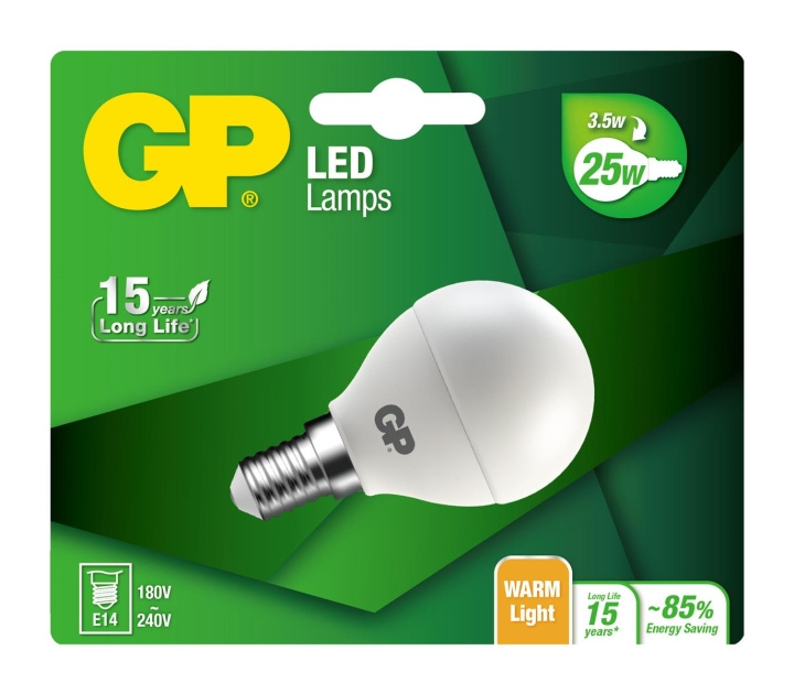 GP LED-lampe Mini Globe, E14, 3,5W (25W), 250lm i gruppen Elektronikk / Lys / LED-lys hos TP E-commerce Nordic AB (D14193)