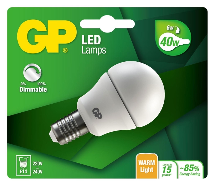 GP LED-lampe Mini Globe, E14, DIM, 6W (40W), 470lm i gruppen Elektronikk / Lys / LED-lys hos TP E-commerce Nordic AB (D14211)