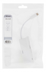 DELTACO USB-C-hub, 1x HDMI 4K ved 30 Hz, 3x USB-A 3.1, hvit DELTACO USB-C-hub, 1x HDMI 4K ved 30 Hz, 3x USB-A 3.1, hvit