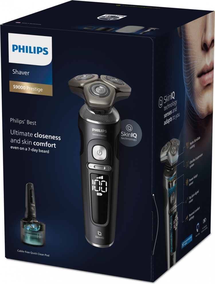 Philips S9000 Prestige SP9840/32 barbermaskin med rengjøringsstasjon Philips S9000 Prestige SP9840/32 barbermaskin med rengjøringsstasjon